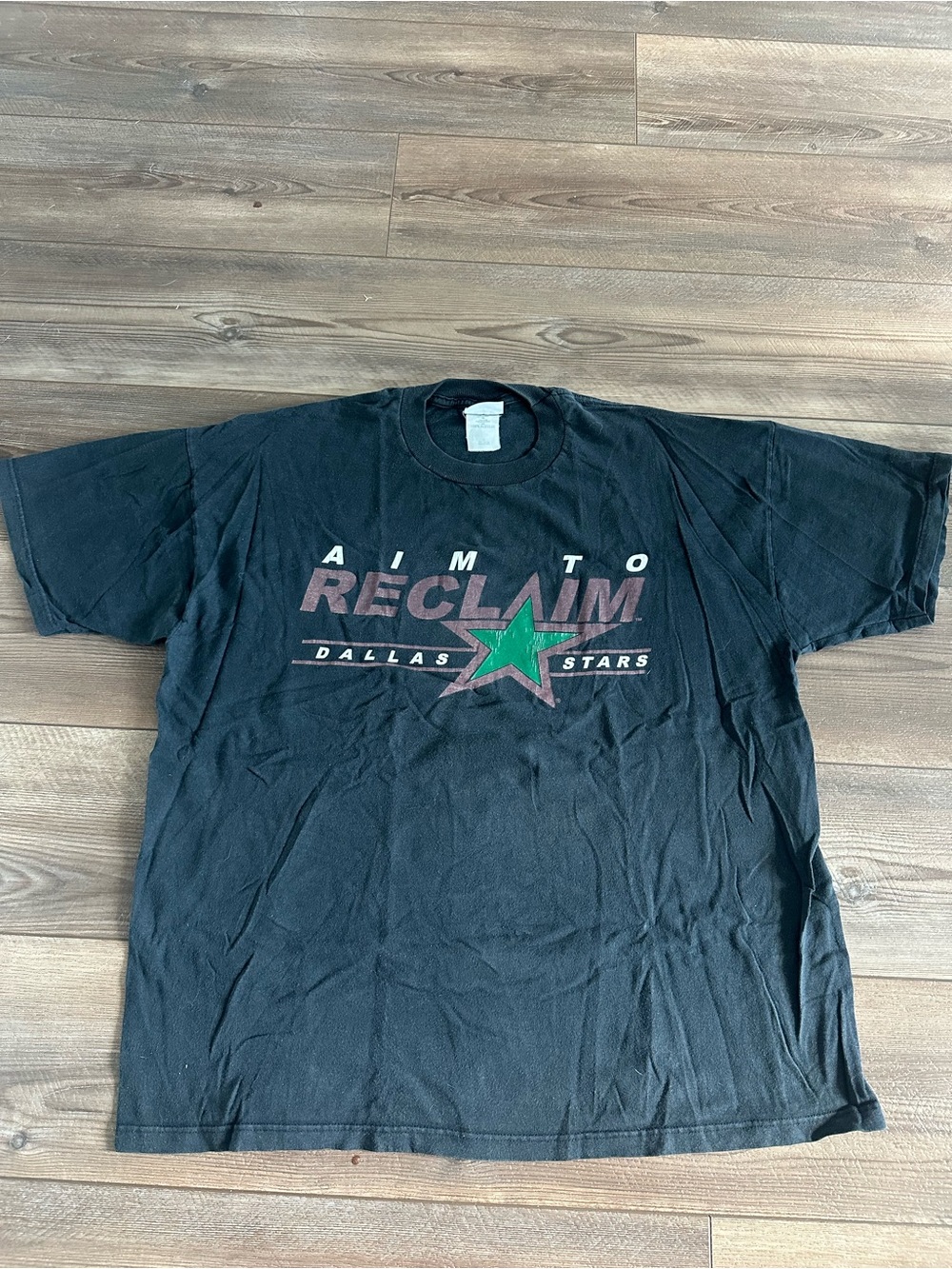 Vintage Dallas Stars NHL Hockey Aim to Reclaim' Black T Shirt Sz XL